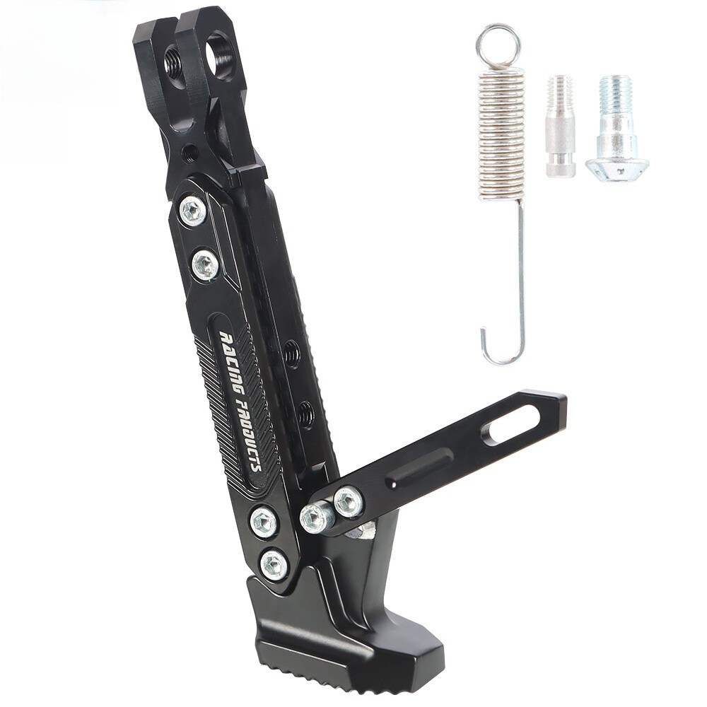 Motorcycle Black CNC Adjustable Metal Side Kickstand Foot Support Bracket