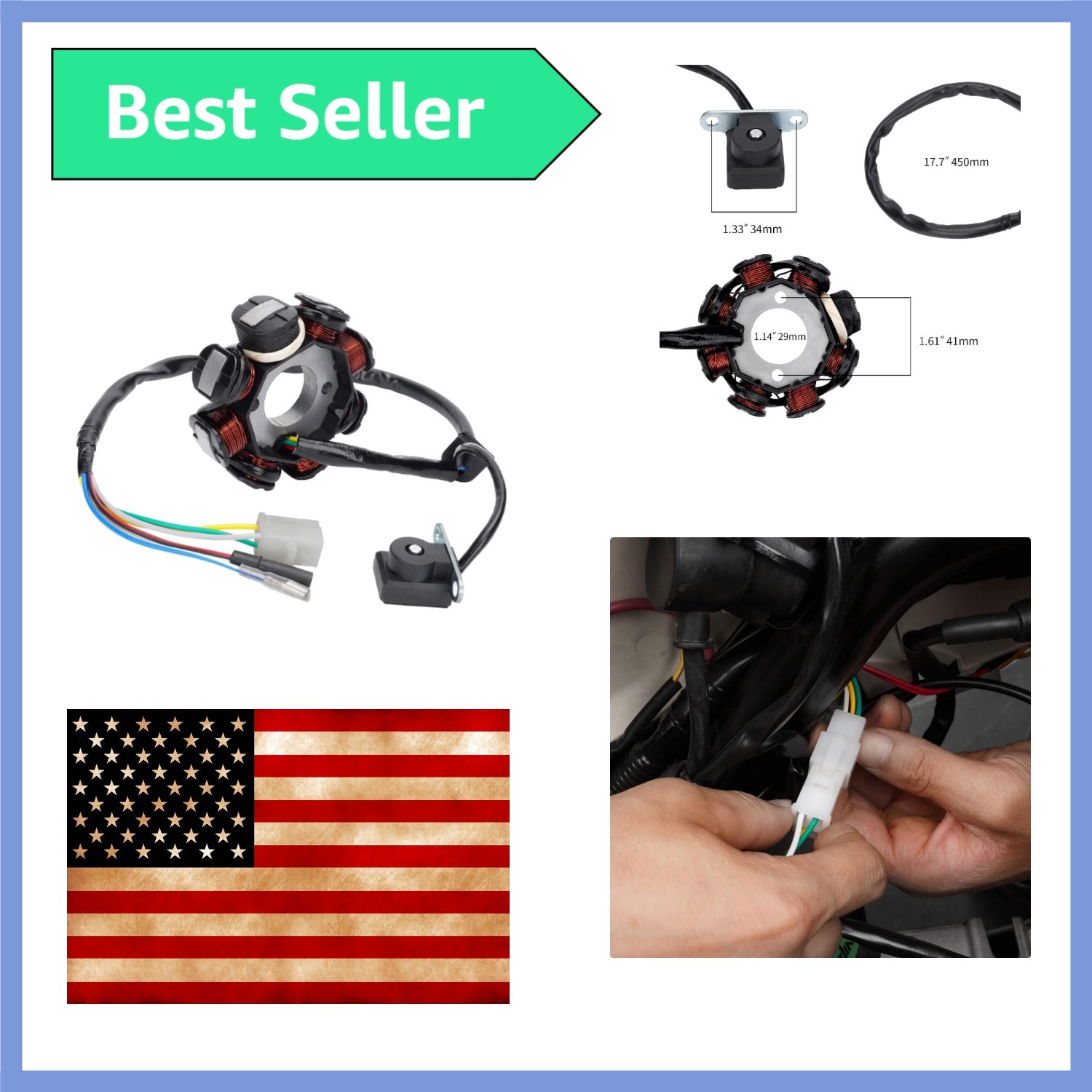 Universal Fit 8 Coil Ignition Stator for 50cc-150cc GY6 ATVs and Scooters