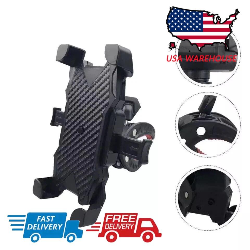 Cell Phone Holder For Motorcycle MTB Bike Handlebar Moped Scooter Mount Holder