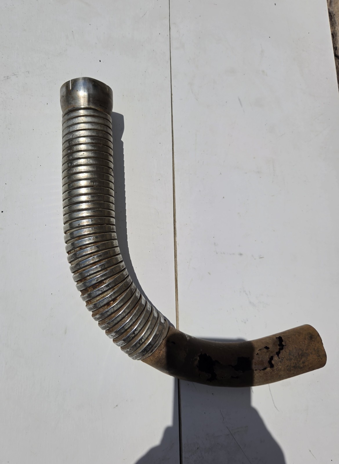 Vintage Flexible Motorcycle Exhaust Pipe Heat Shield Section Unknown Fitment