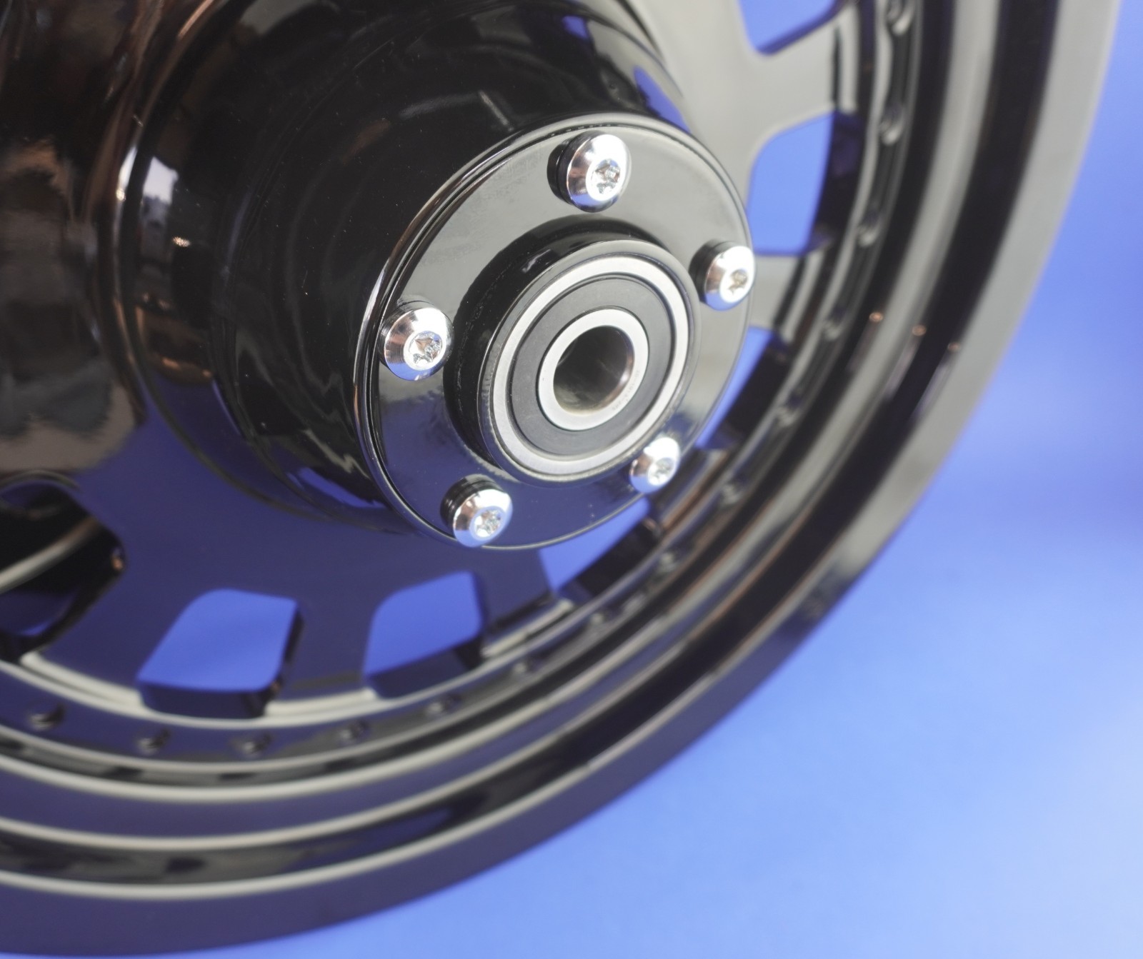 HARLEY 2000-2006 FAT BOY WHEELS GLOSS BLACK CNC MACHINED OUTRIGHT SALE !