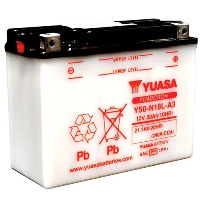 Yuasa Yumicron Battery Y50-N18L-A3 12V Lead Acid Dry Charged