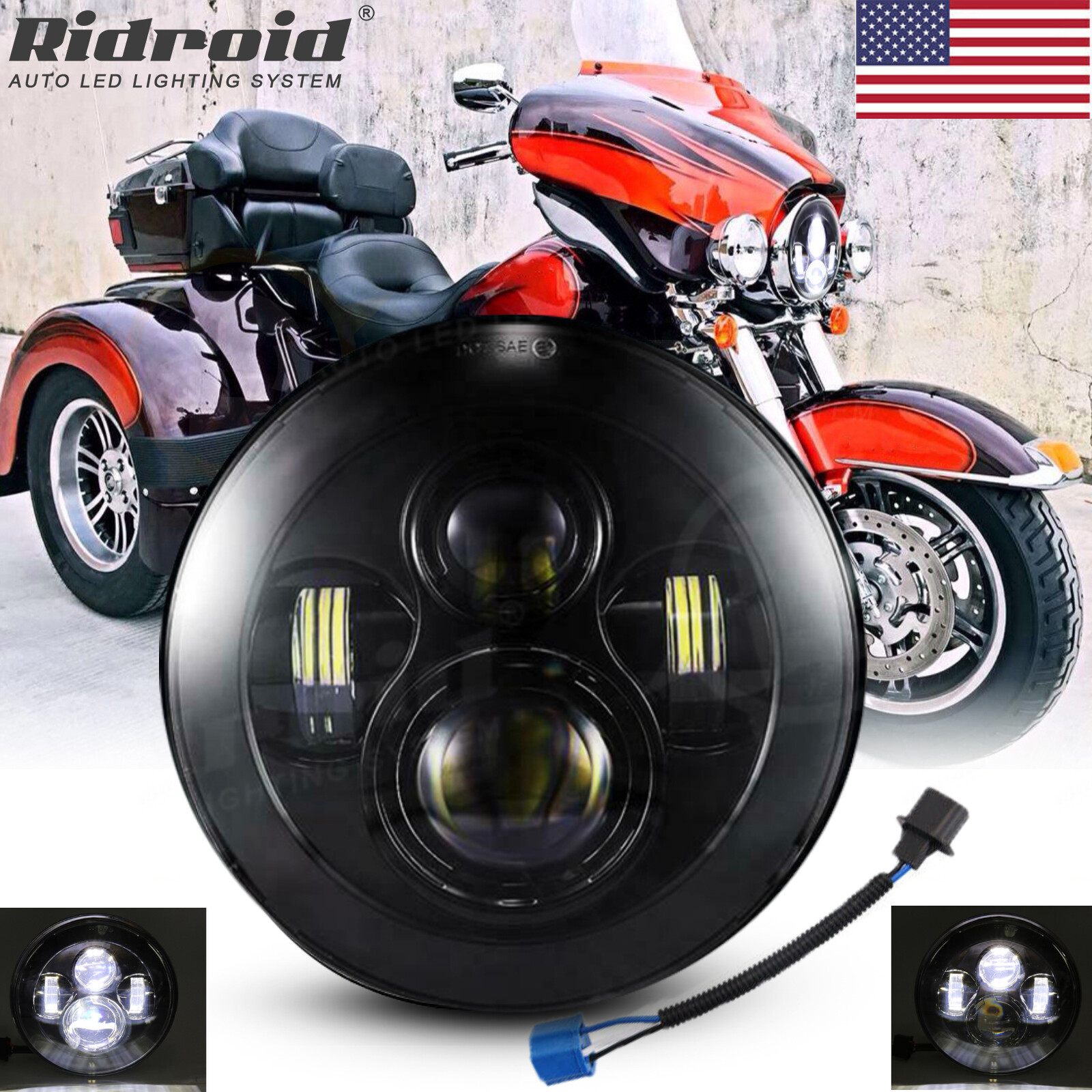 7″ inch Projector LED Hi/Lo Headlight for Harley Street Glide Special FLHXS FLHX