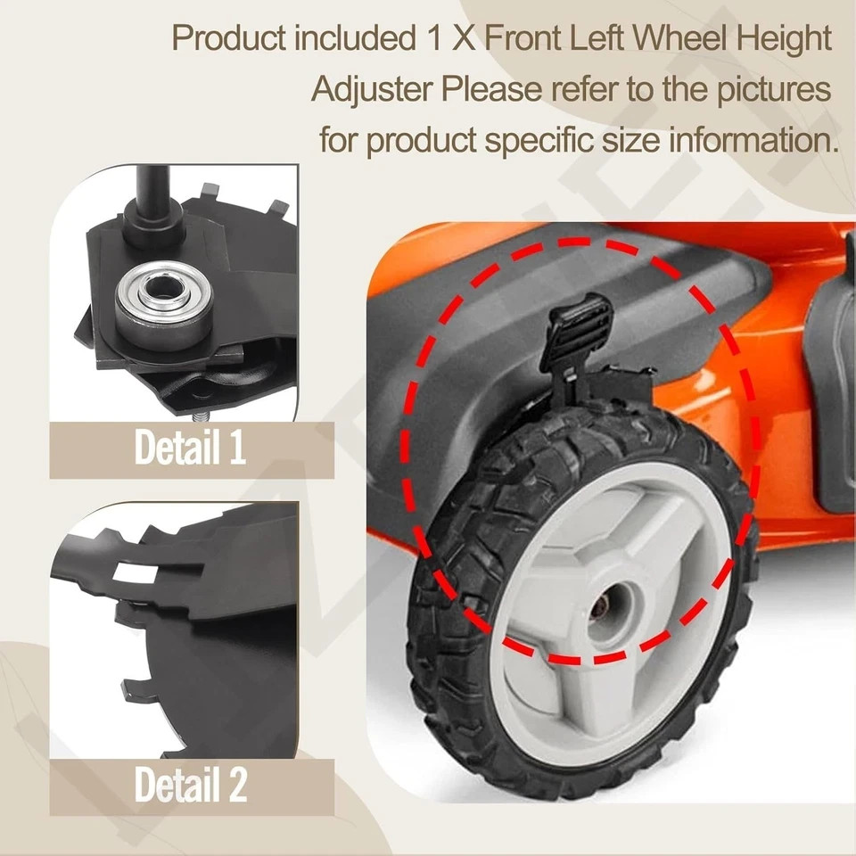 581497907 Front Left Wheel Height Adjuster Compatible with Husqvarna Husqvarna