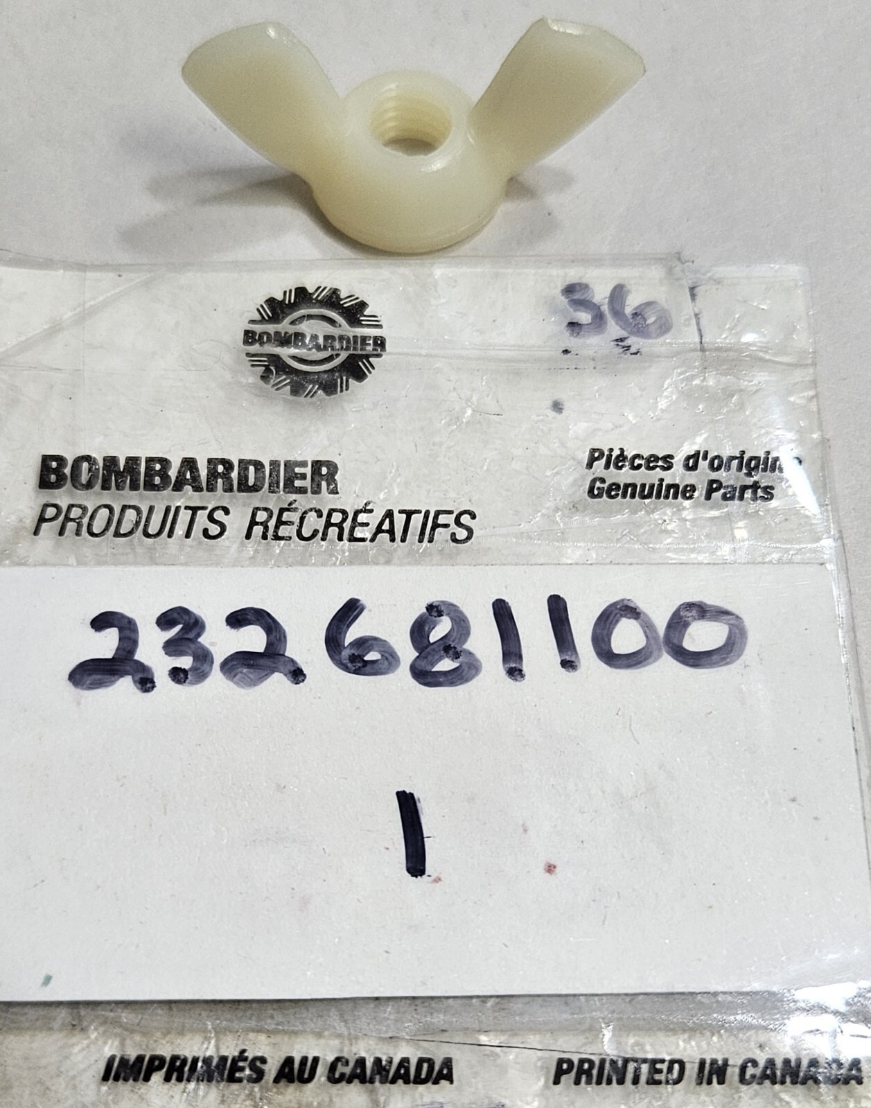 1 NEW Genuine SEADOO Nylon Plastic Wing Nut DIN.315 Part OEM 232681100 NOS BRP