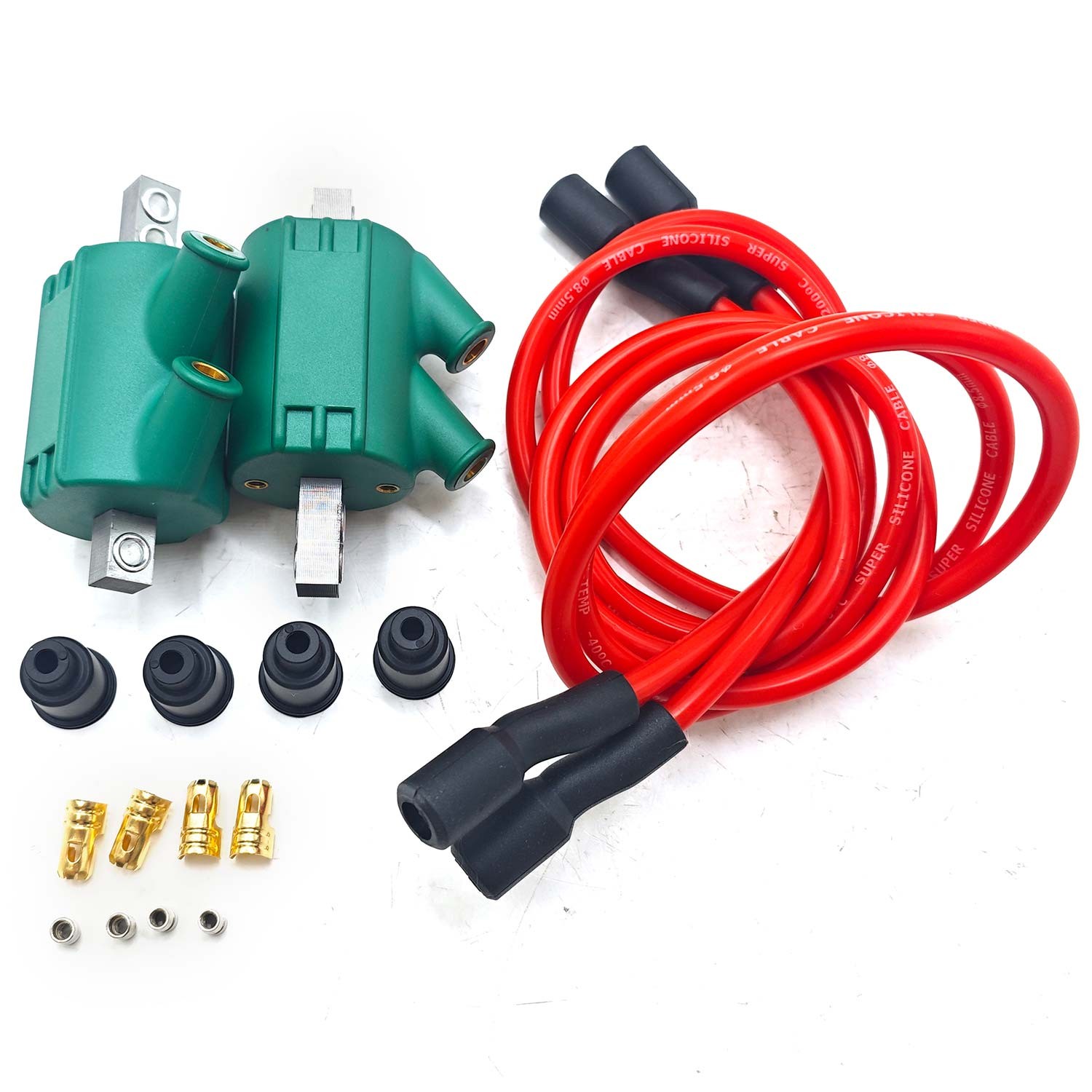 Dynatek Dyna Ignition Coils 3 ohm Dual Output DC1-1 Red 7mm Wires DW-300