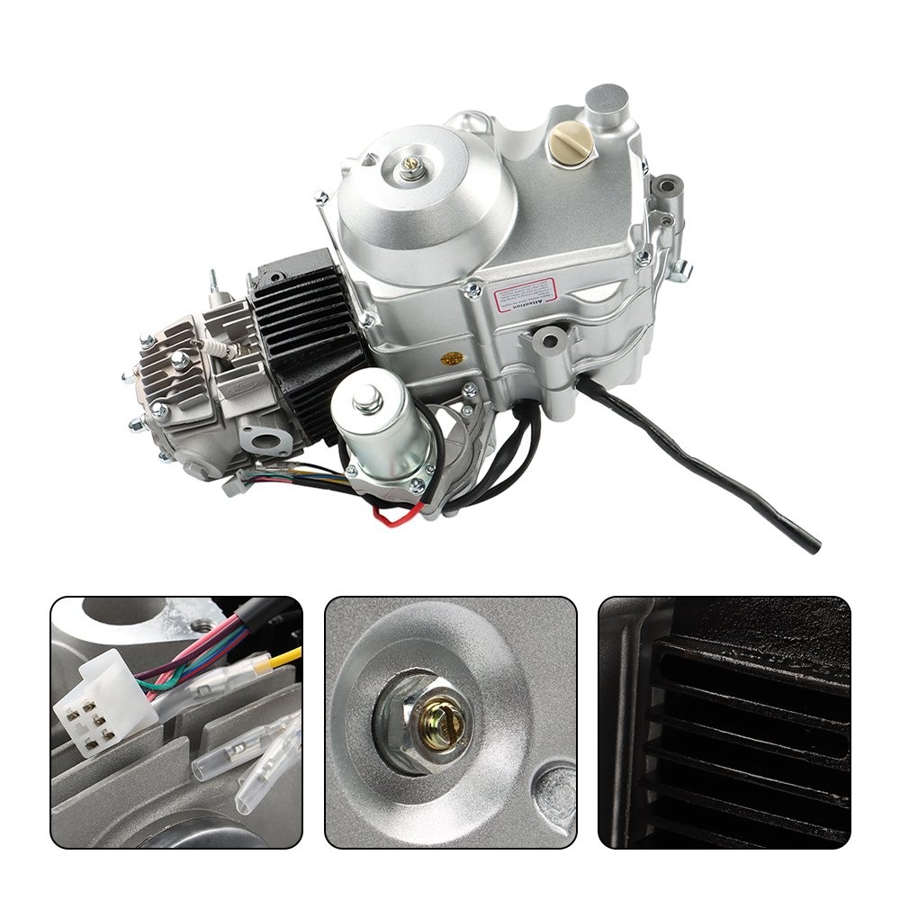 125cc 4 Stroke ATV Engine Motor 3-Speed Semi Auto w/Reverse For ATV Quad Go Kart