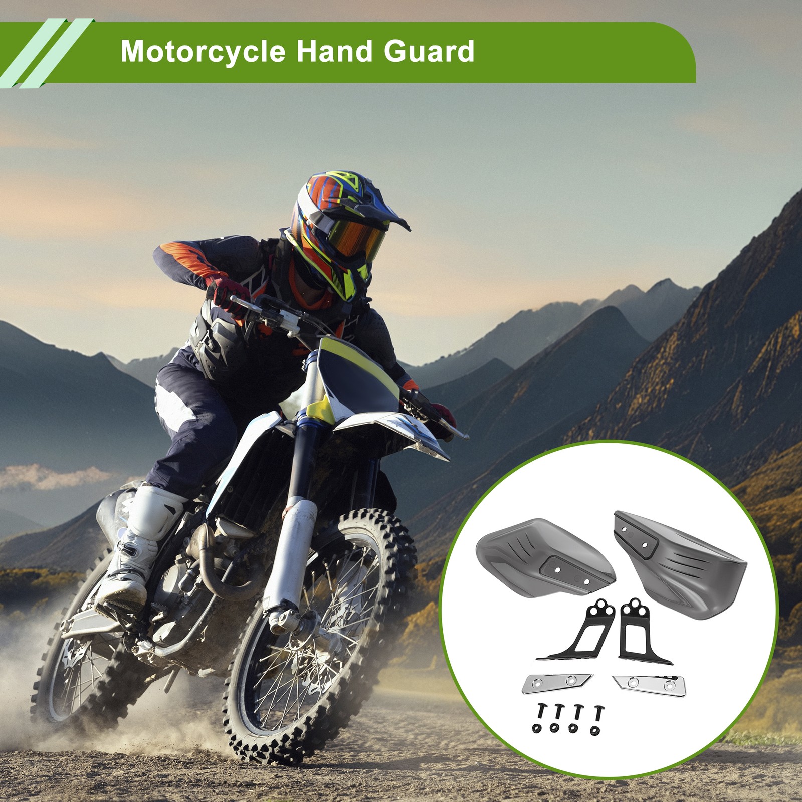 1 Set Universal Hand Guard Motorcycles Knuckle Guard Protector Gray PP Plastic