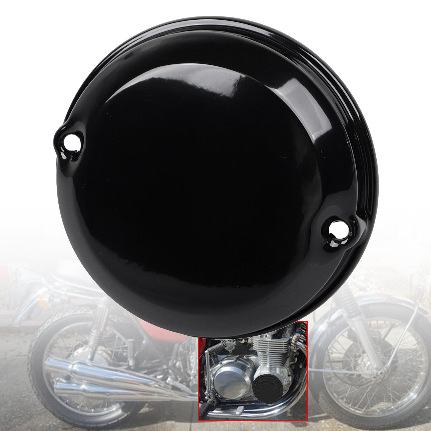 Black Metal 2-Hole Point Cover For Honda CB750A Hondamatic 76-78 CB350F 72-74