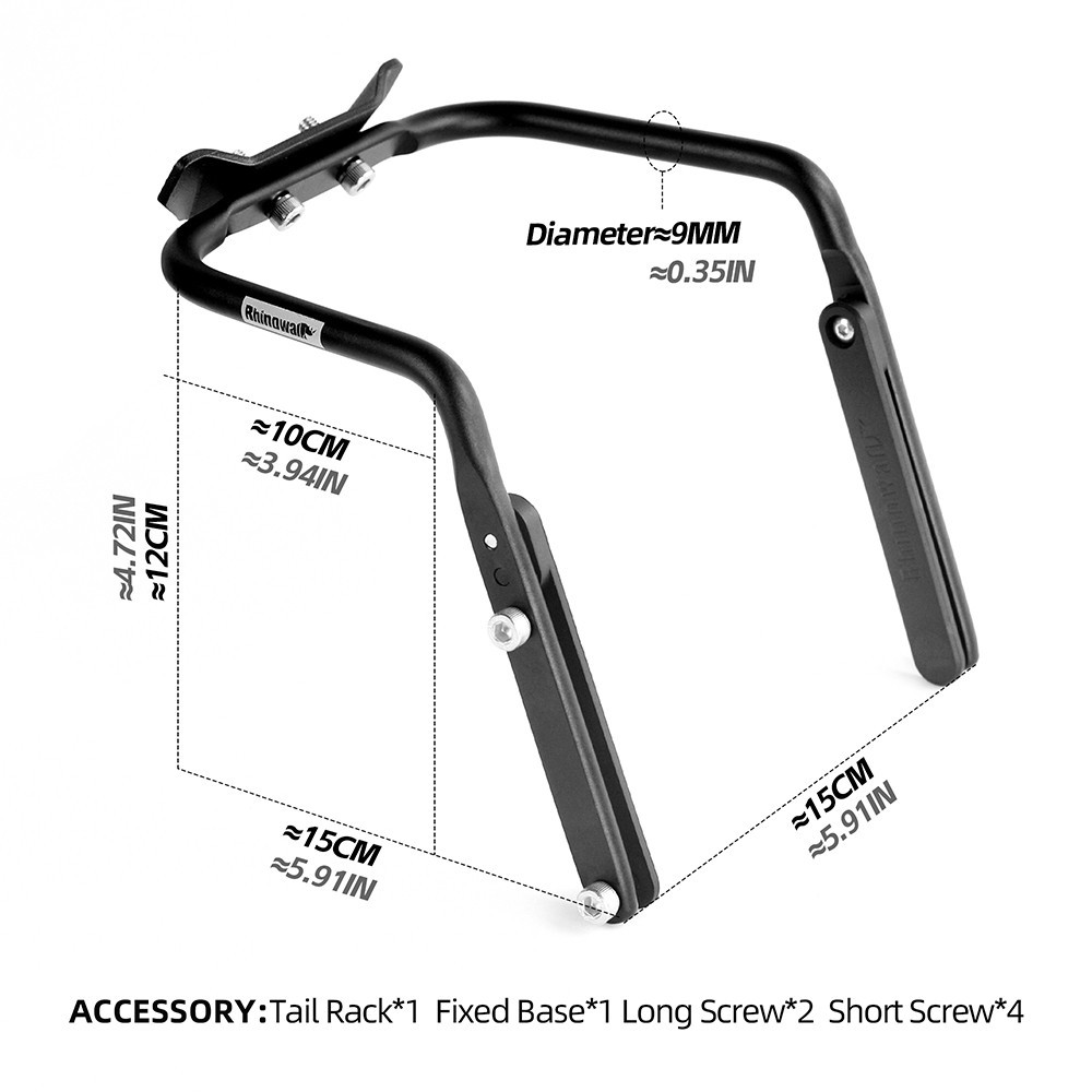 Rhinowalk Bicycle Rear Seat Rack Extended Reinforcement More Stable Black 1pc