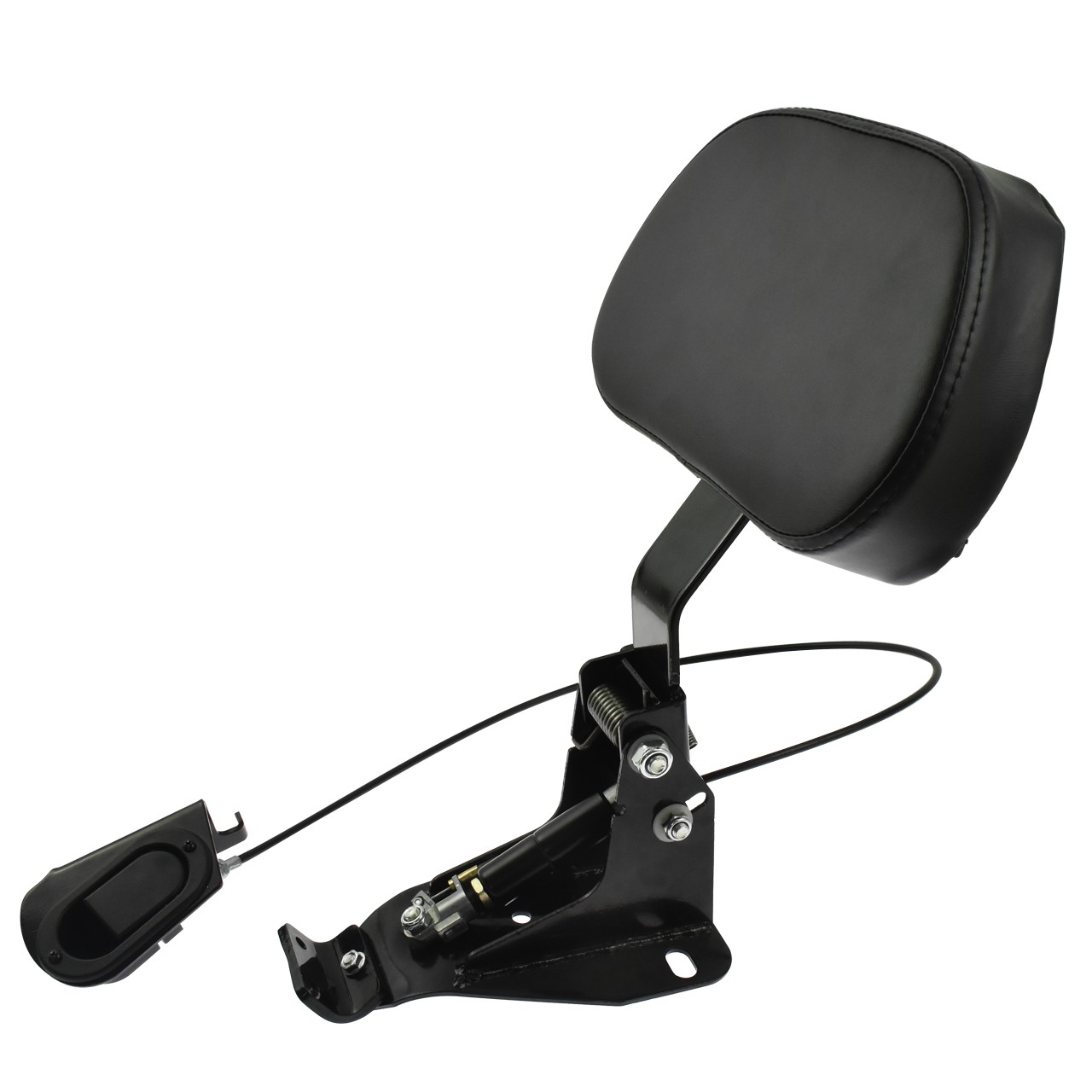 Black Adjustable Driver Backrest w/ Mounting Kit For Harley Touring 2009-2025
