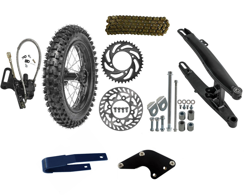Rear 80/100-12 Wheel Tire Swing Arm Kit Disc Brake CRF50 125cc SSR110 Mini Bike