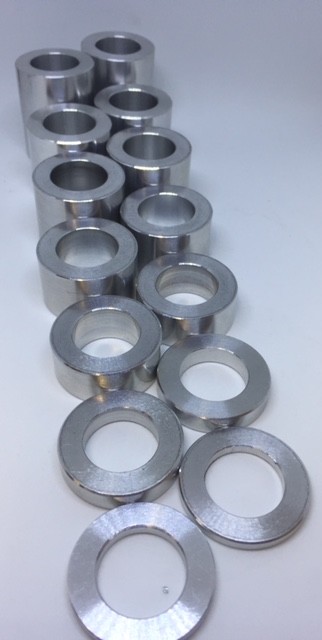 ID-3/4 OD-1-1/8″ WHEEL AXLE SPACER KIT – 14 PCS. – HARLEY – 7 PAIRS – USA MADE