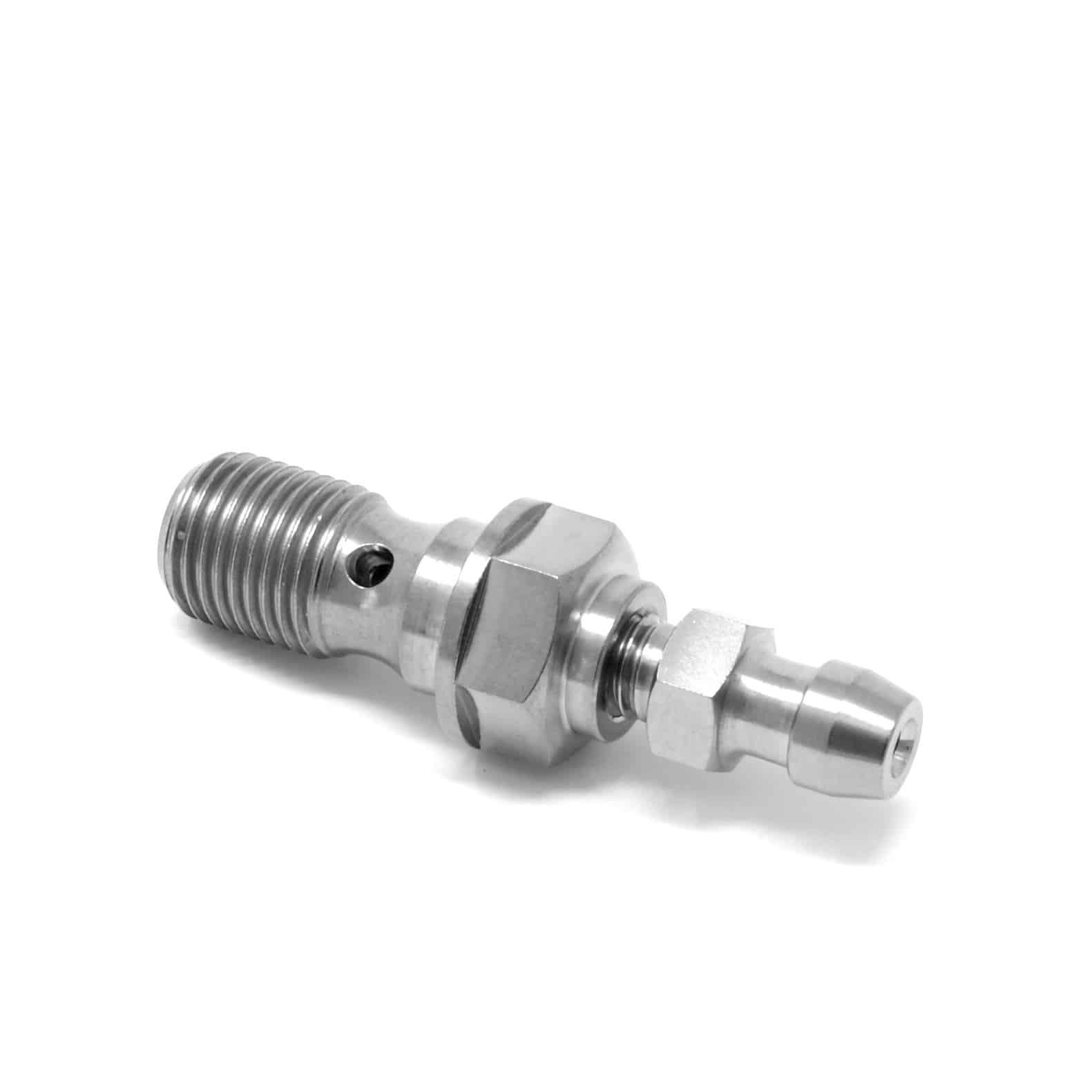 2 Titanium Brake Single Banjo Bolts w Bleeder For Brembo Calipers M10 x 1.0