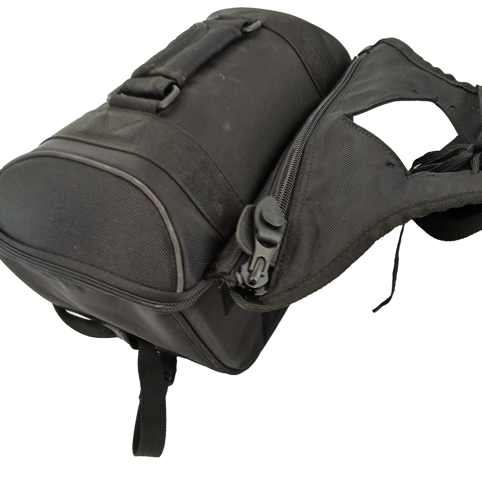 Tourmaster Motorcycle Saddlebags Black Nylon Expandable Soft Luggage ~ See Desc