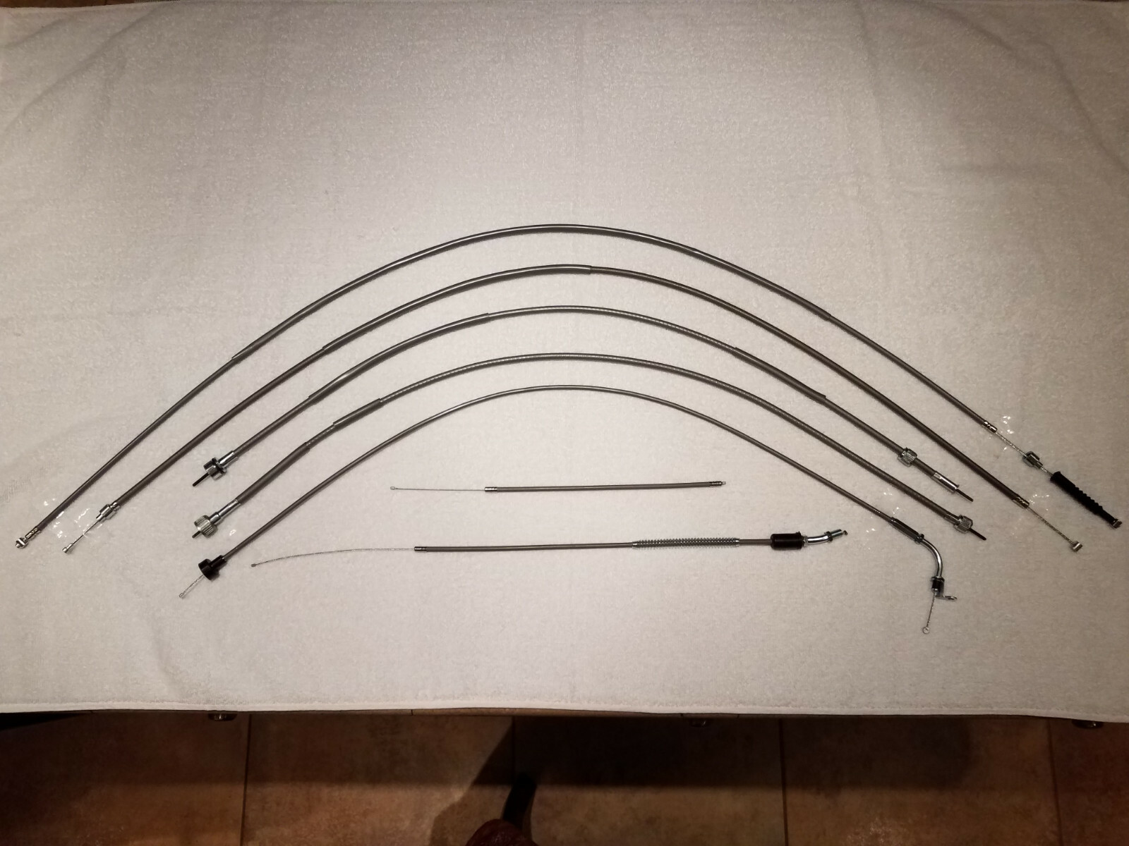 reproduction 1968-73 dt rt control cable set 7 pc. (fits yamaha)