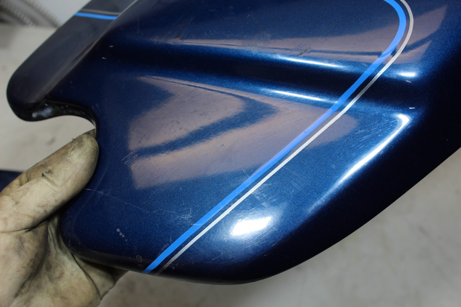 97-06 Harley Touring OEM Side Fairing Cover Set Sinister Blue Fiberglass
