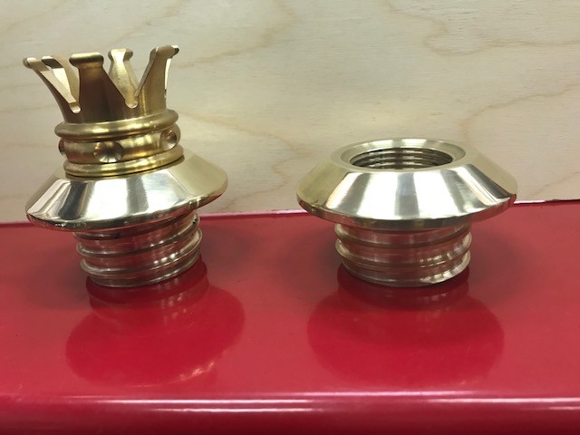 gas cap adaptor, adapter,machined brass, custom bike, bobber, chopper