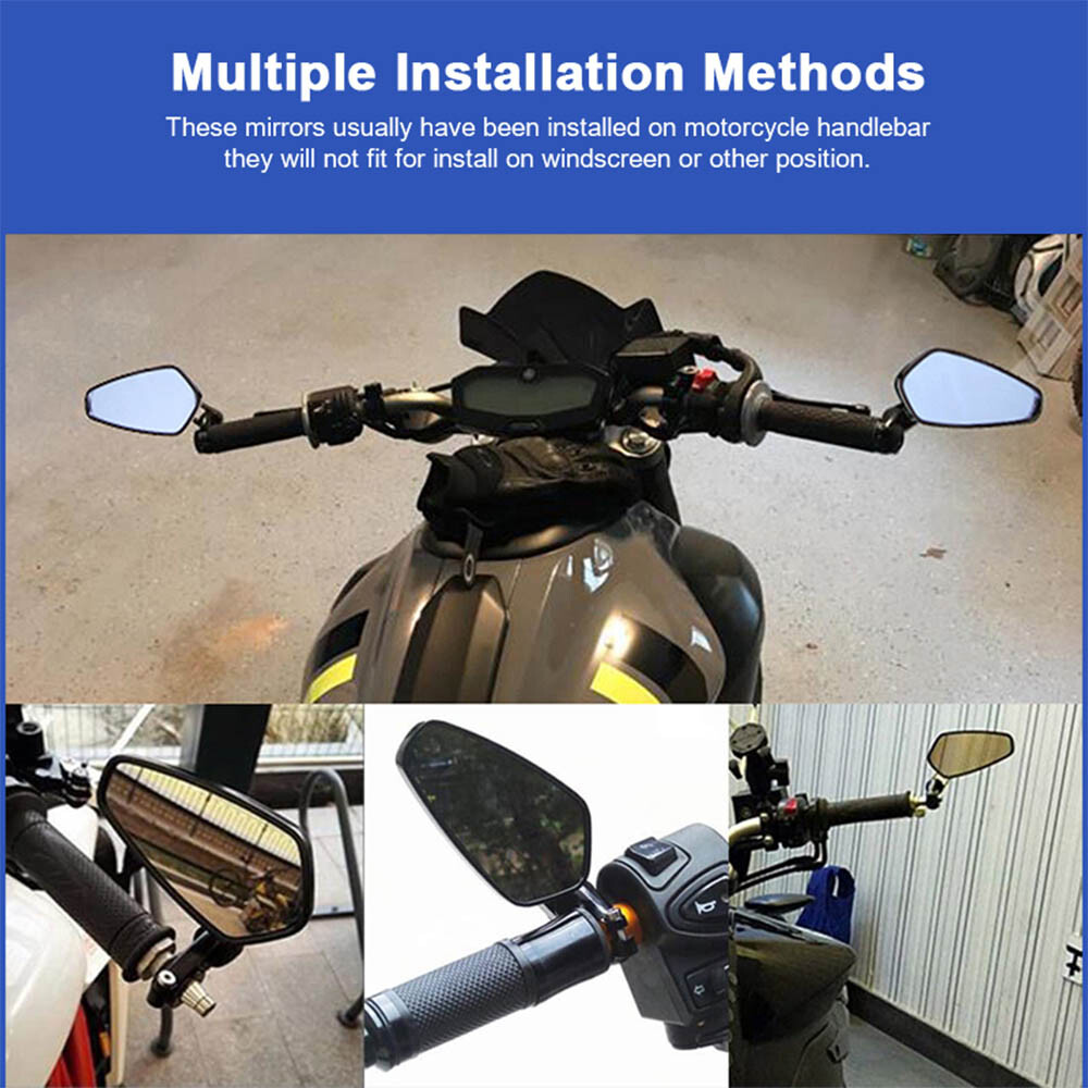 Motorcycle Arrow Oval 7/8″ Bar End Under Over HandleBar Rearview Side Mirror US