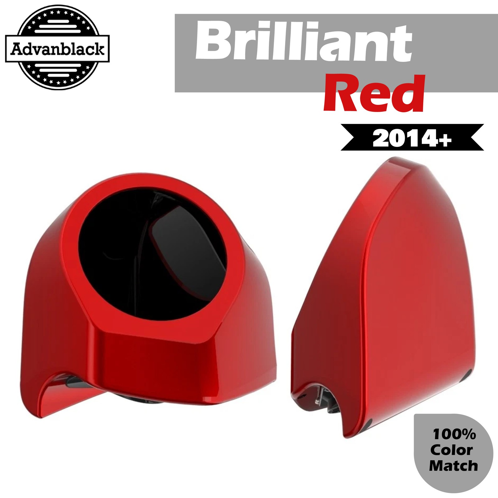 Advanblack Brilliant Red 6.5 inches Speaker Pods For Harley King Rear Trunk
