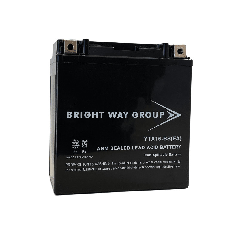 Bright Way Group YTX16-BS (FA) Battery, Replaces Yuasa, Scorpion YTX16-BS