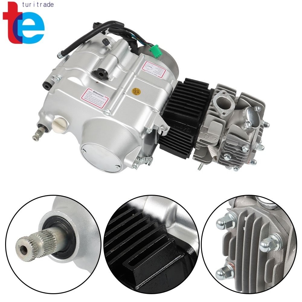 125cc Motorcycle Engine Manual OHC Horiz Single Cylinder 4Stroke Silver