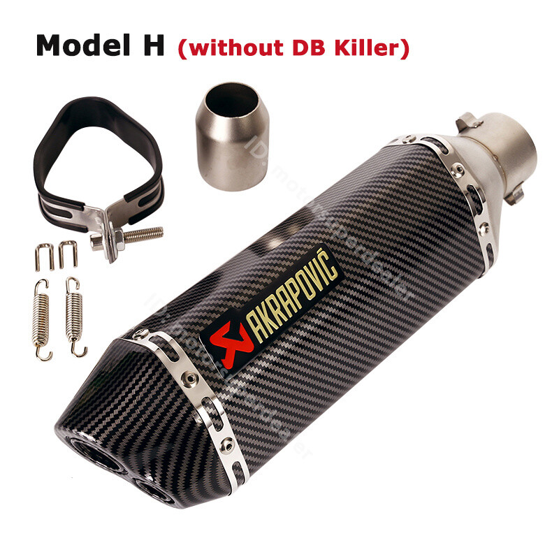38-51mm Universal Motorcycle ATV Exhaust Tips Muffler Tail Pipe 370mm DB Killer