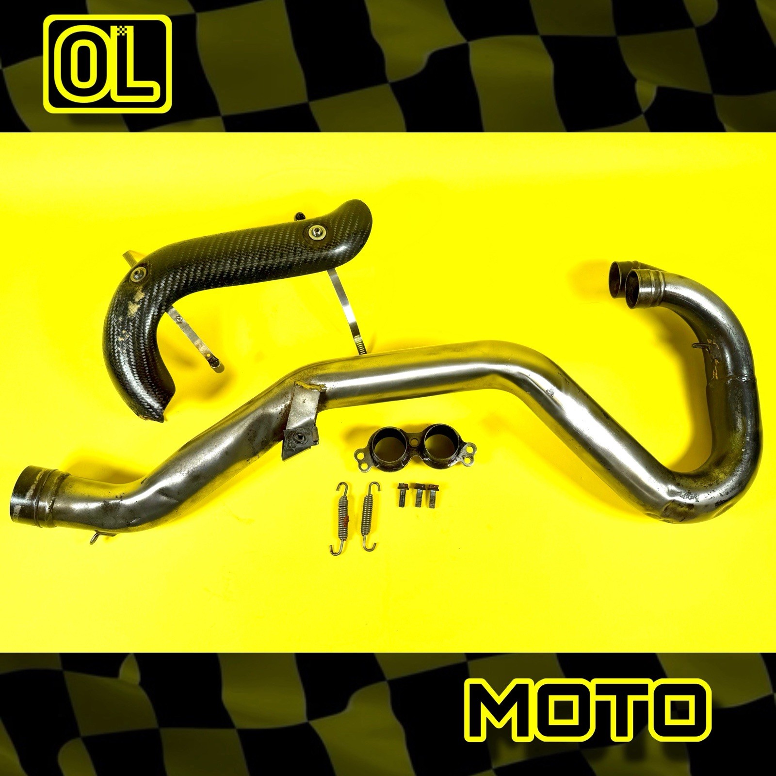 04-07 KTM 400 450 525 EXC MXC SX XC OEM Header Pipe Carbon Fiber Guard