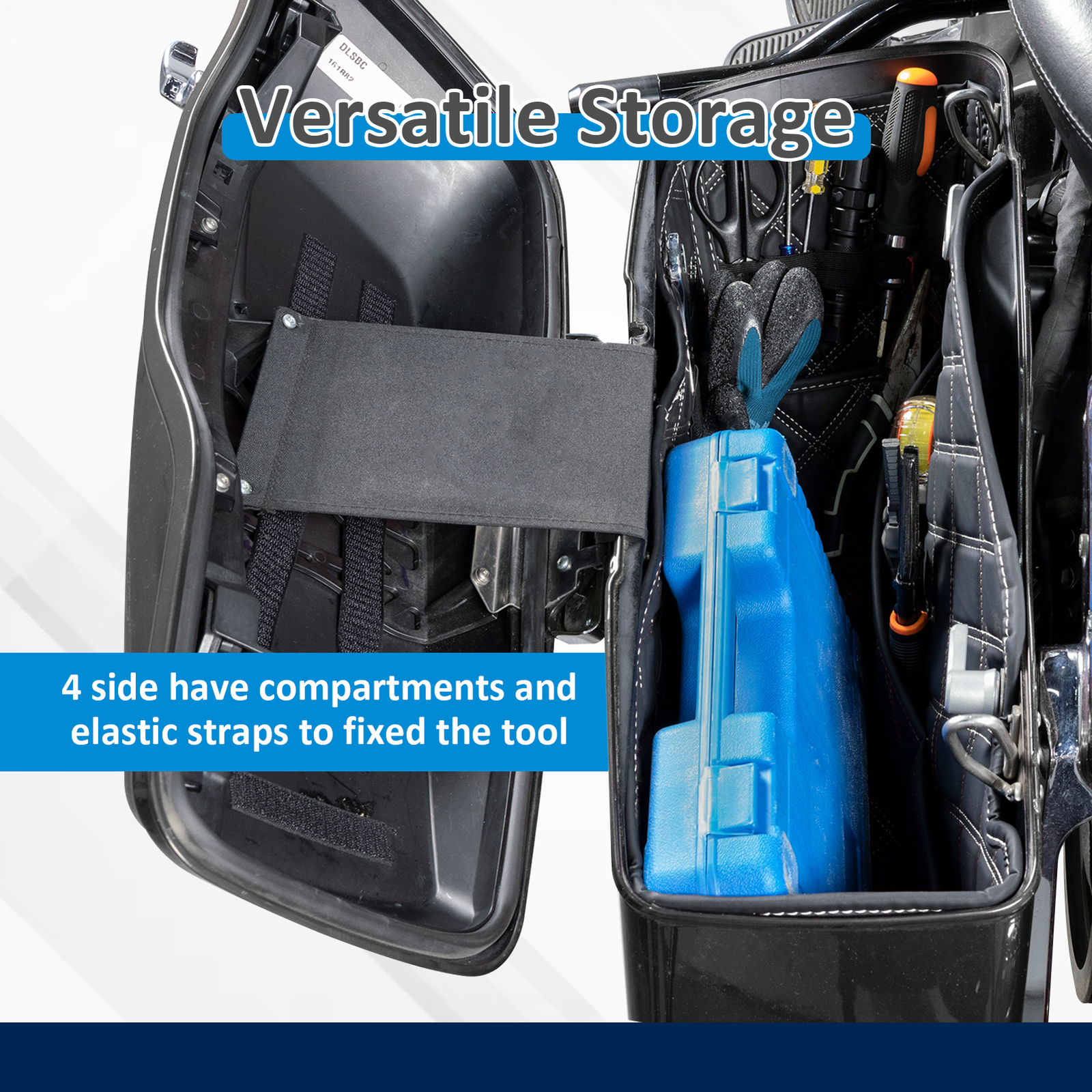 Saddlebag Liners with 4 Side Tool Pockets Organizers for Harley Road King 14-24