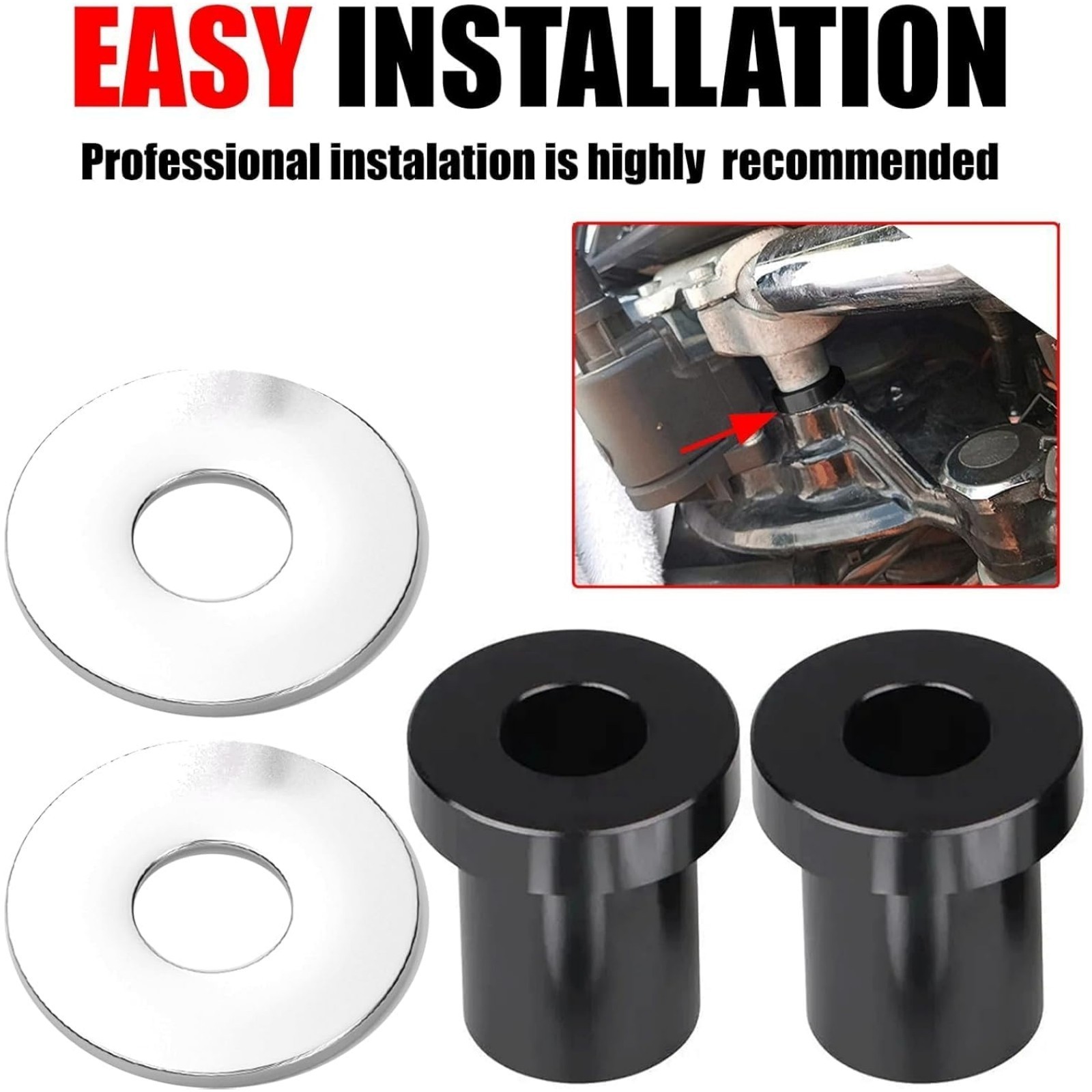Solid Billet Handlebar Riser Bushings for Harley Touring Sorftail Models