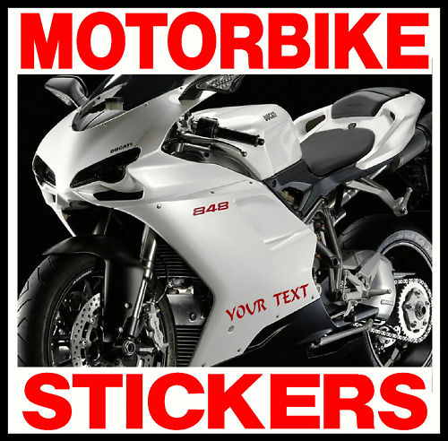 2 X CUSTOM PERSONALISED MOTORBIKE STICKERS DECALS All manufacturers,All Models