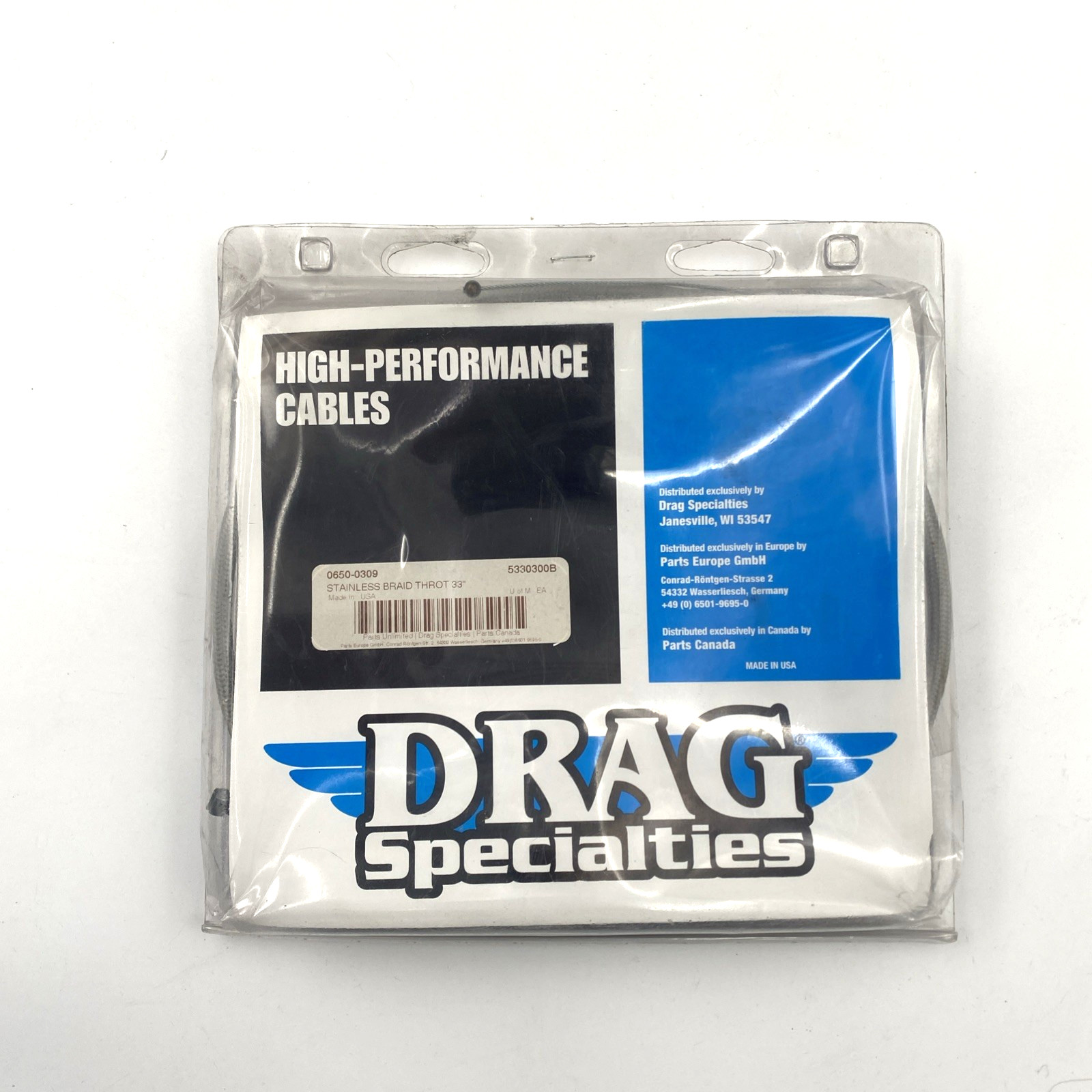Drag Specialties – 5330300B – Braided Throttle Cable, 33in. 71-80 Harley FX FL
