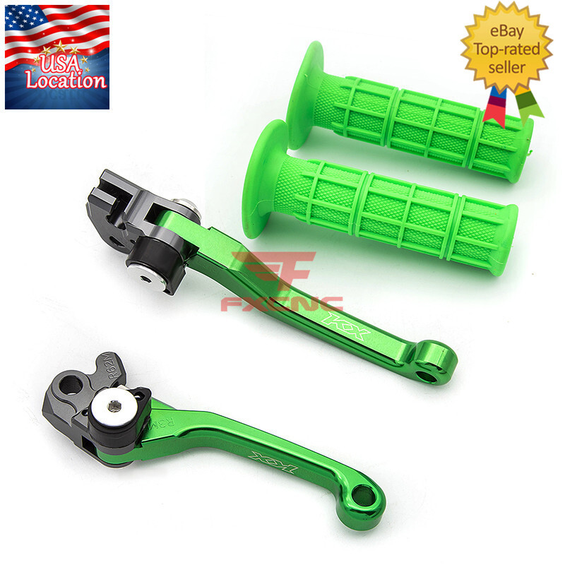 For KX85 2001-2020 2021 2022 2023 CNC Brake Clutch Levers Grips KX Logo Dirtbike