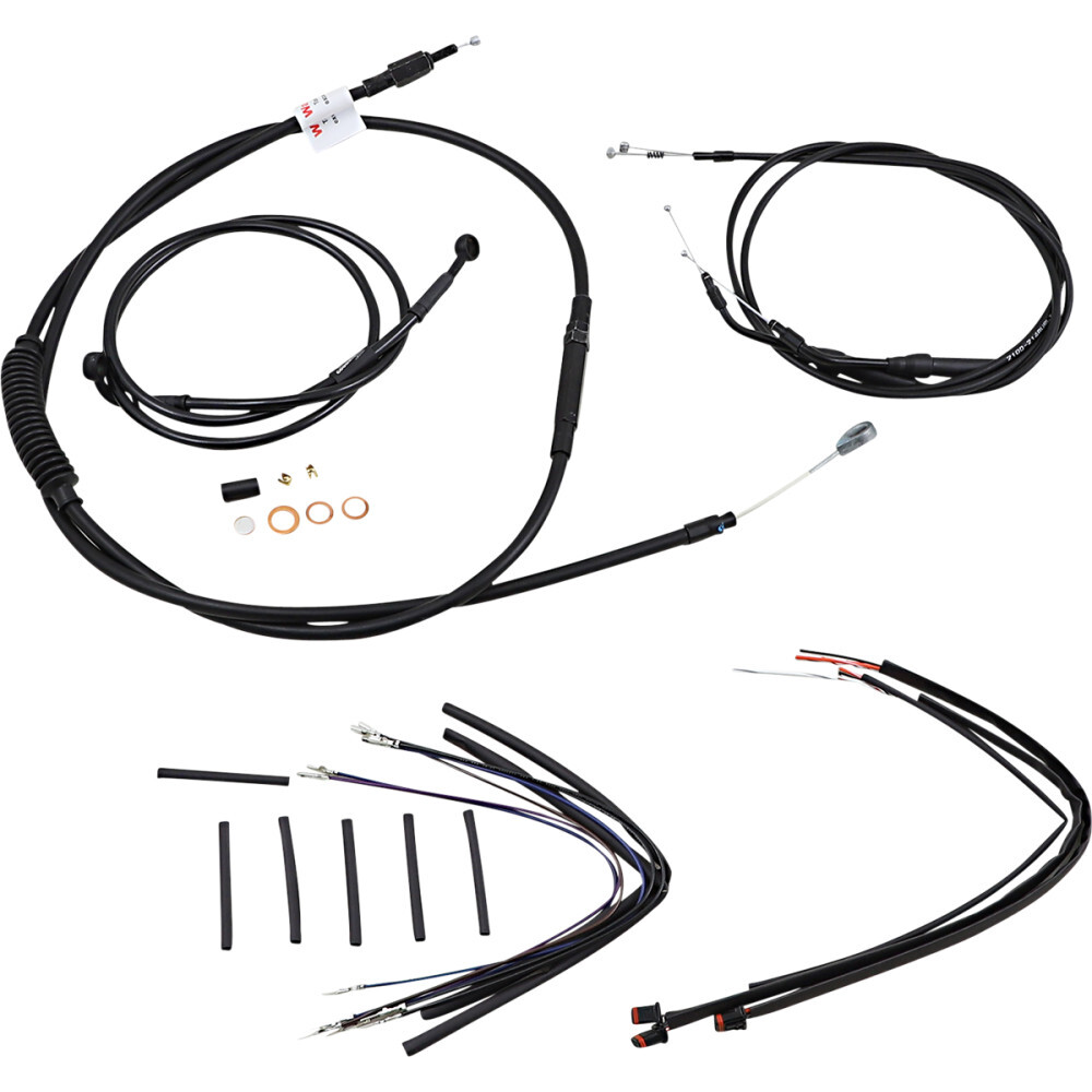 Burly Brand Black Vinyl Jail Bar Cable Kit For 12″ Handlebars | B30-1150