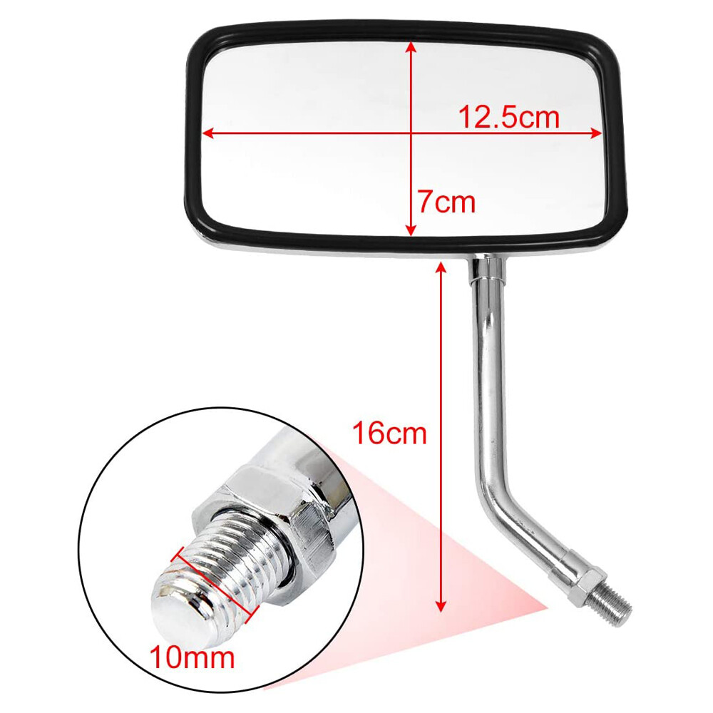 Chrome Rectangle Motorcycle Rearview Mirror 10MM For Suzuki GZ250 GZ 250 TU250 X