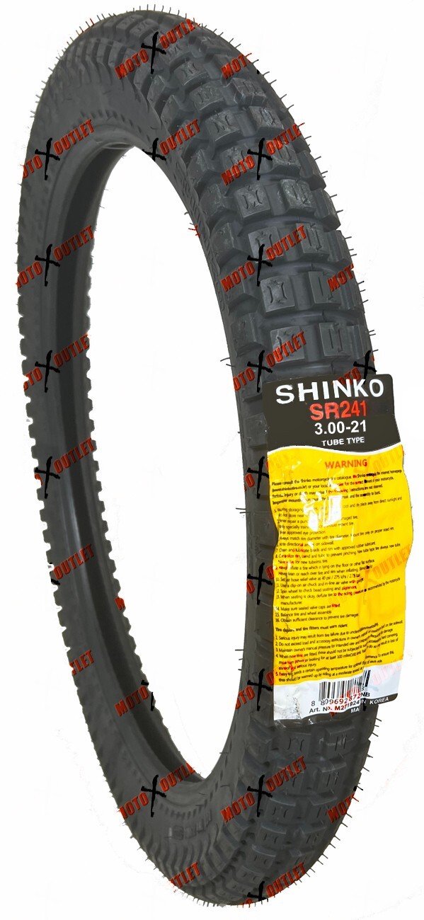 Shinko 3.00-21 SR241 Tire Front / Rear Dual Sport DOT SR 241 Golden Boy 87-4448