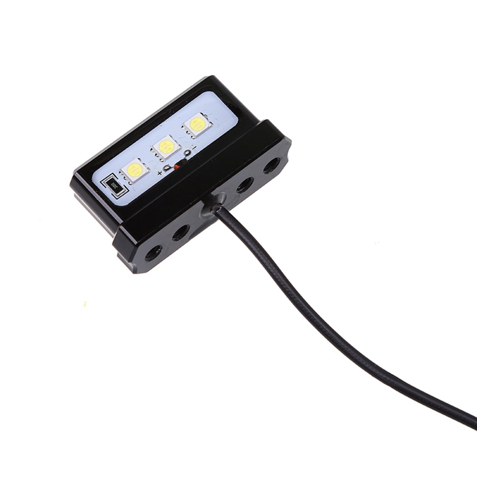 12V Universal CNC Aluminum Motorcycle White Number License Plate Light LED