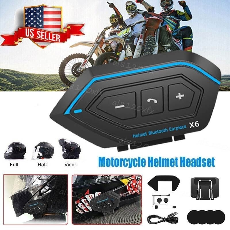 Bluetooth 5.0 Wireless Motorcycle Helmet Headset Speaker Handsfree Call Control