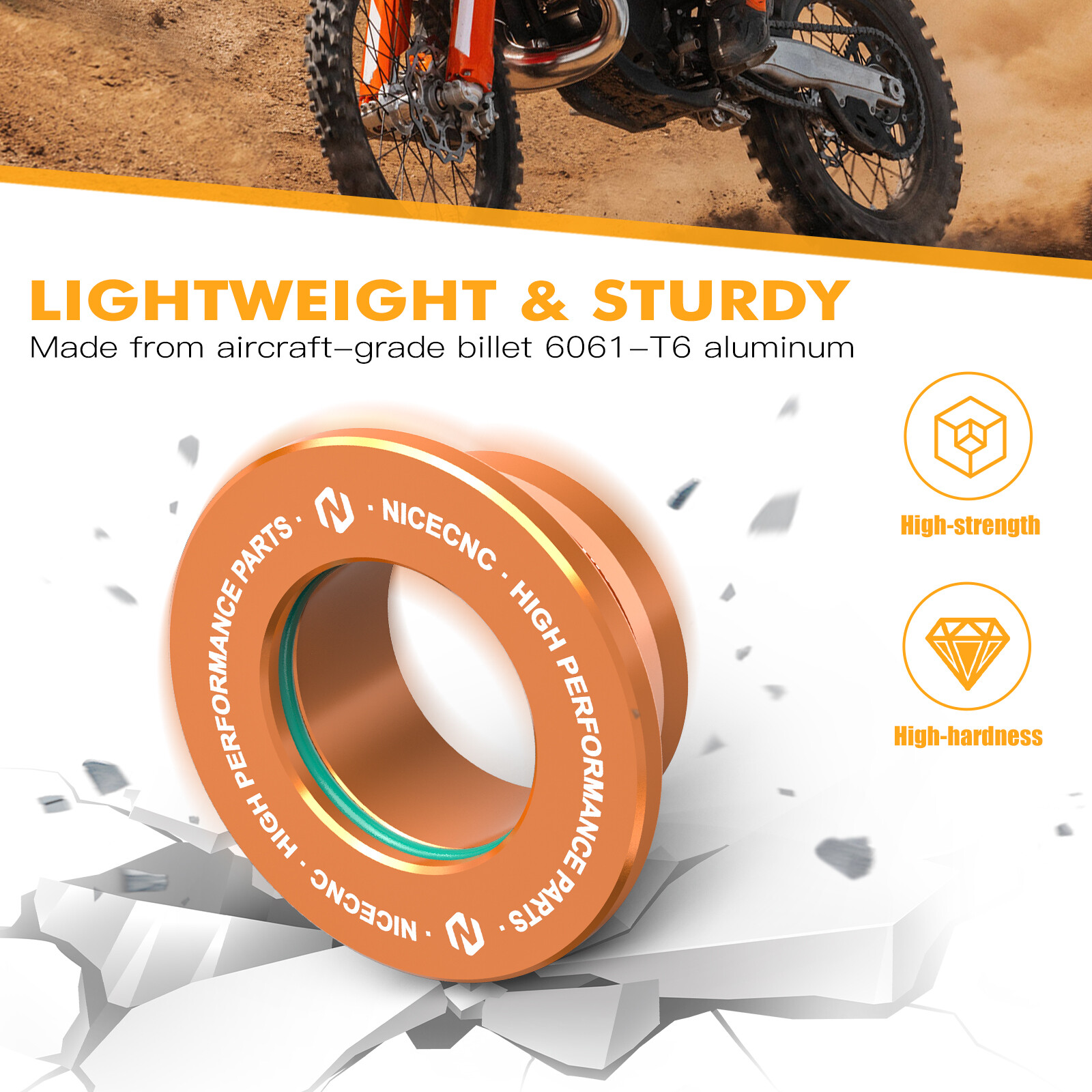 NICECNC Rear Wheel Spacers Upgrade Kit For KTM 125-450 SX/SXF/XC/XCF 2013-2022