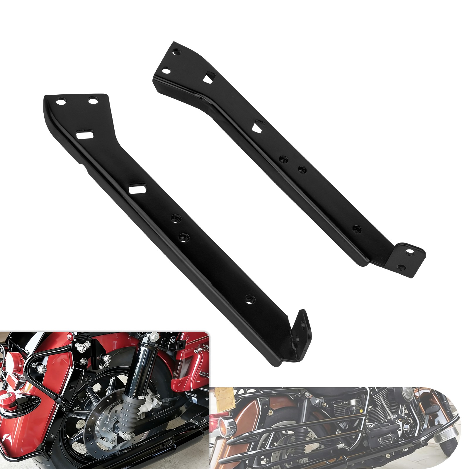 Saddlebag Rail Support Bracket Black For Touring Road King FLHR Road Glide 85-08