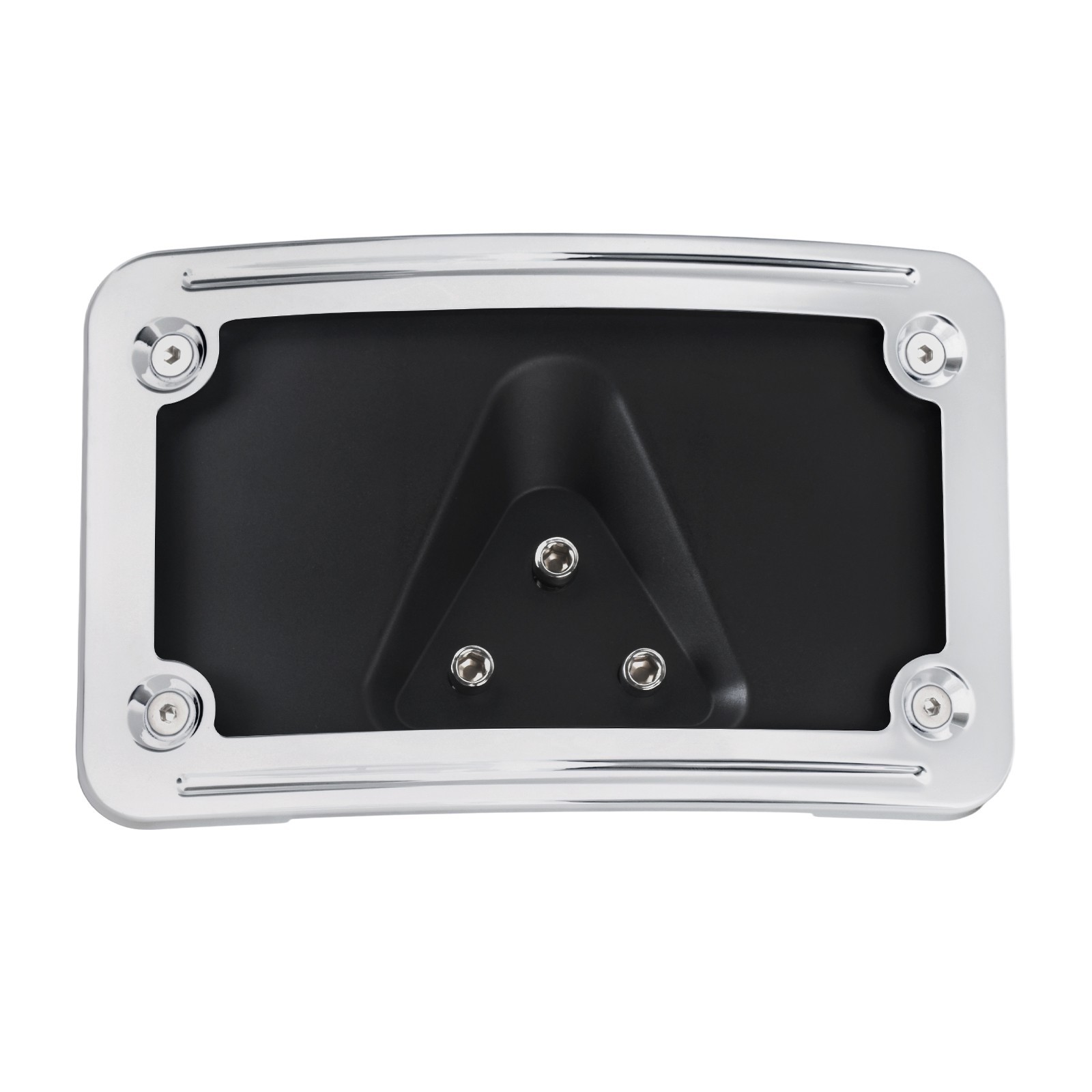 Curved Laydown Chrome License Plate Mount Bracket For Harley Softail Sportster