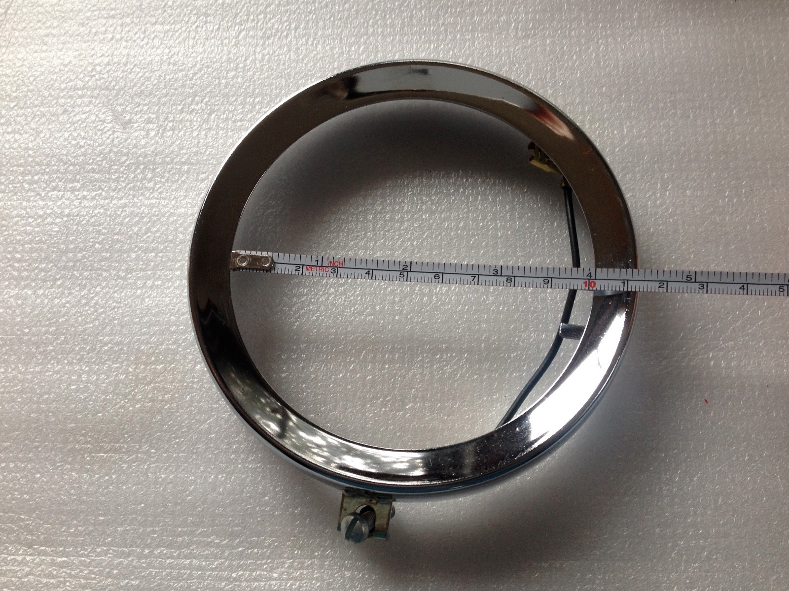 Original Vintage C.E.V. Chrome Rim for Motorcycle Headlamp 105mm Mod. 6502 NOS