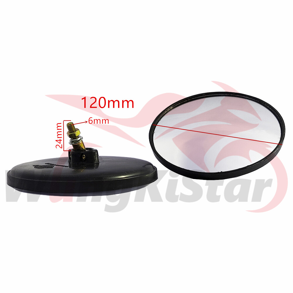 Tricycle Round Concave Convex Mirror 4 Wheel Bike 6mm Reflector Rearview Mirrors
