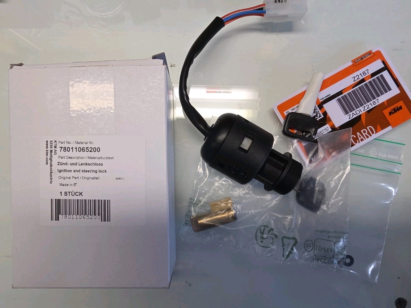 2008 KTM 530 EXC Genuine Ignition SWITCH System Lock Set With Keys 78011065200