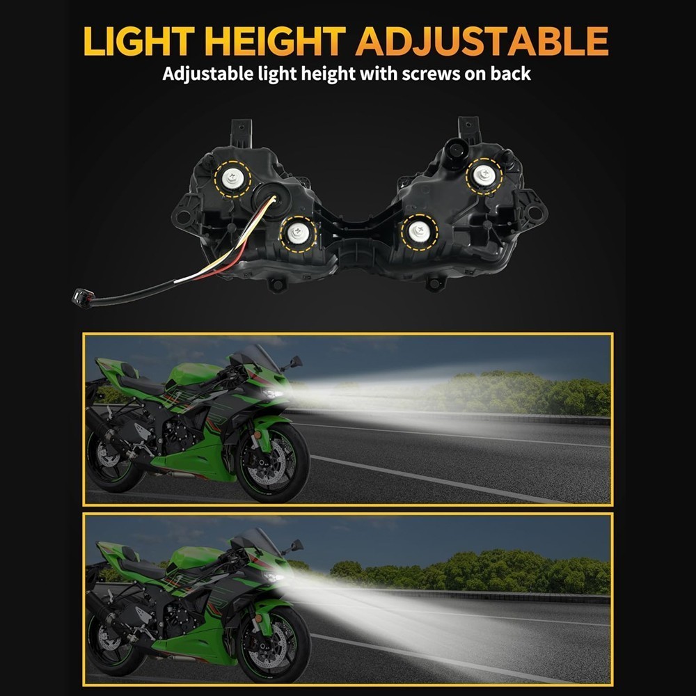 LED Headlight Assembly for KAWASAKI NINJA500/Ninja 500 SE ABS EX500 2024 2025