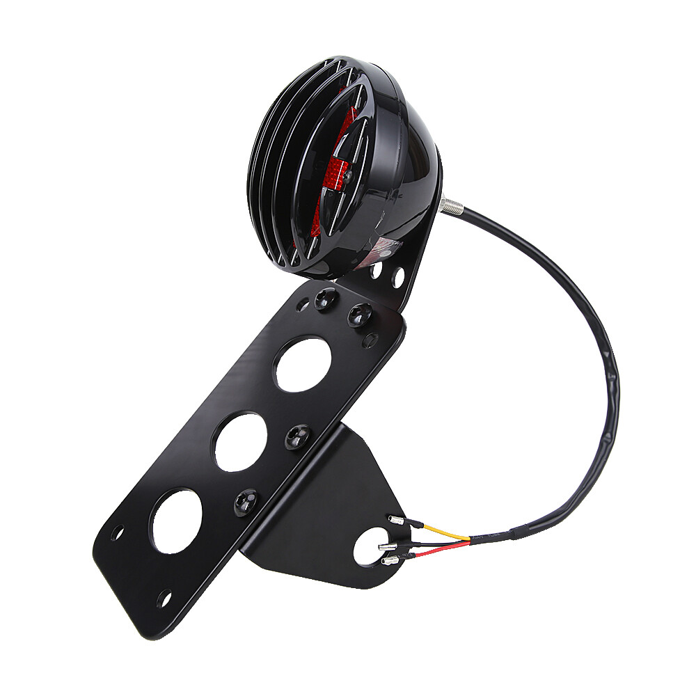 1” Motorcycle LED Tail Brake Light License Plate Bracket for Harley Honda Bobber