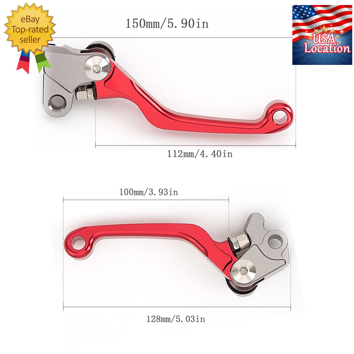 For Honda CRF250F 2019-2023 Red Clutch Brake Levers & Grips Handle Dirtbike Set
