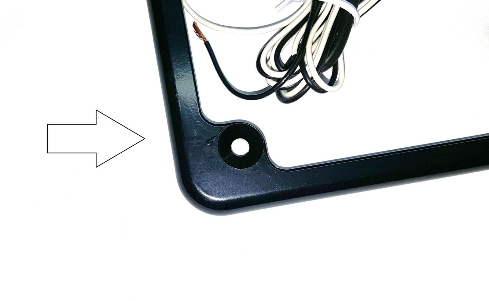 Horizontal Mount LED Motorcycle License Plate Frame in Black Powder Coat Finish