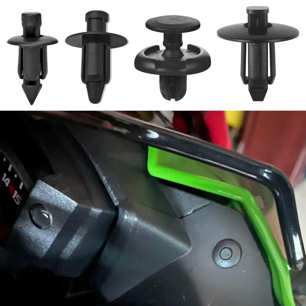 80PC ATV Motorcycle Sportsbike Plastic Fender Clips Body Rivets Push Pin Fairing