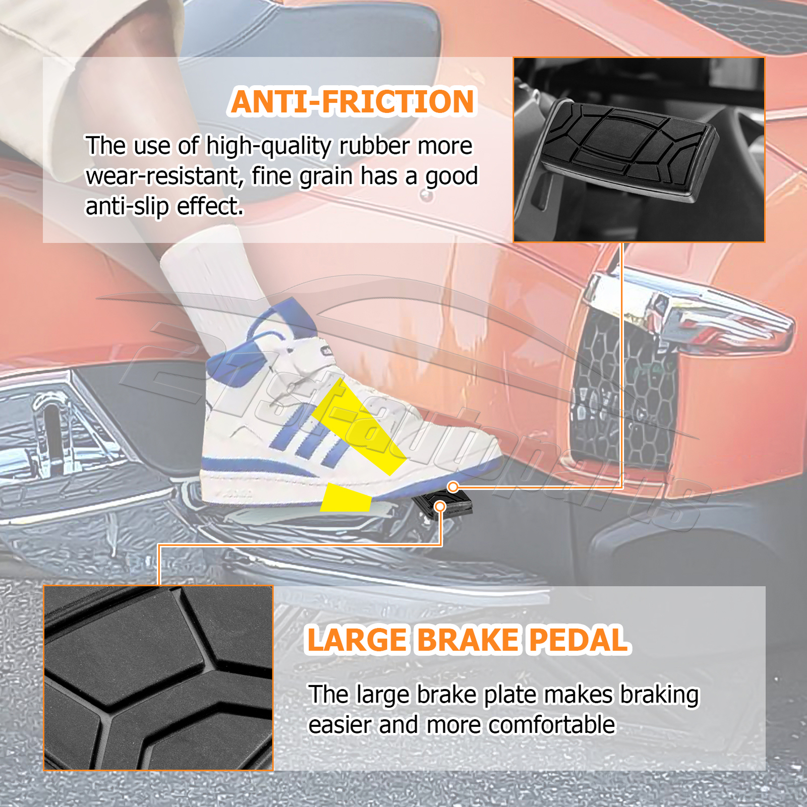 Full-Size Brake Pedal Pad Longer Replace For Can-Am Spyder RS RT ST F3 2011-2019